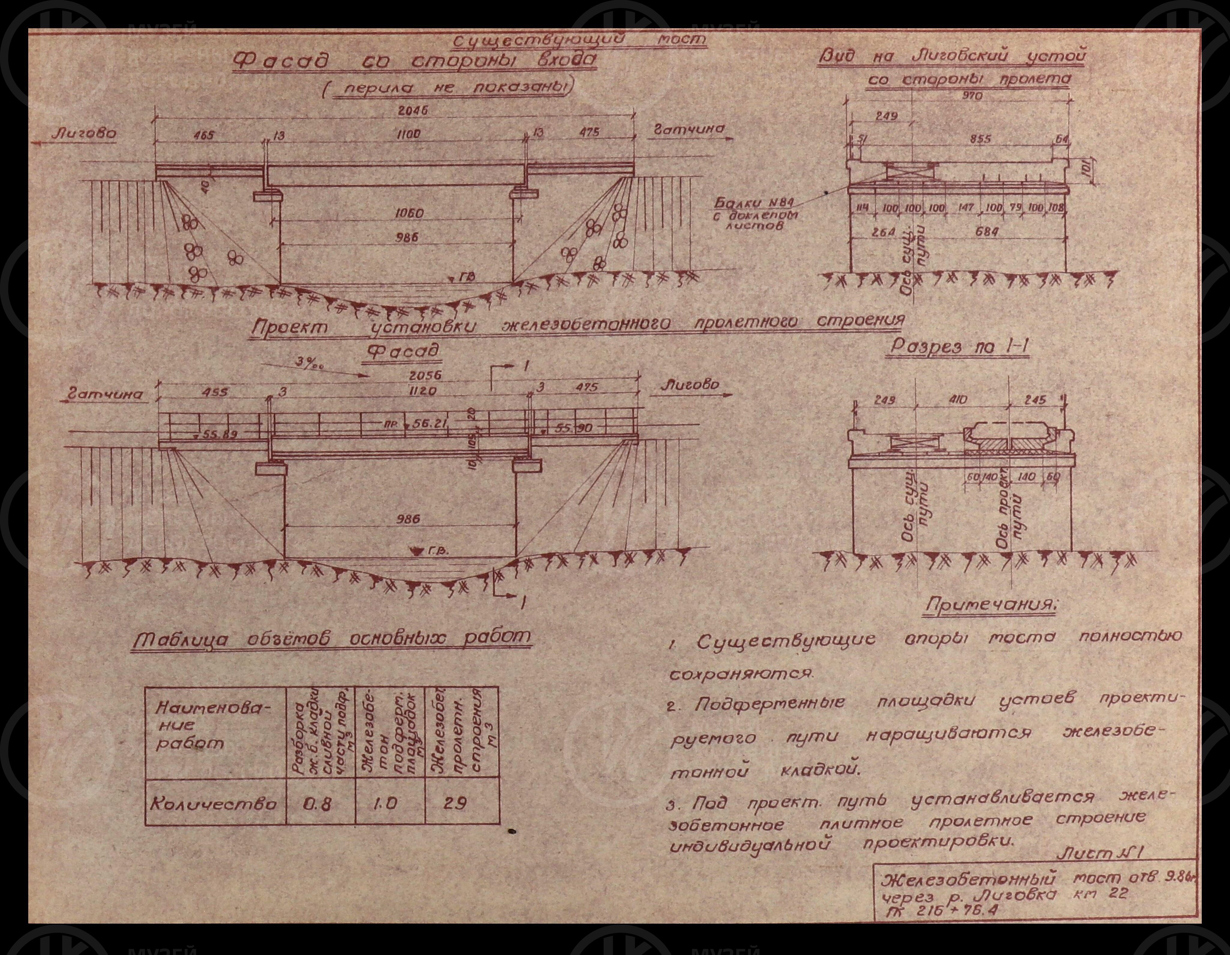 Проектное здание восстановления второго пути линии Лигово – Гатчина .1958 г., изображение 2