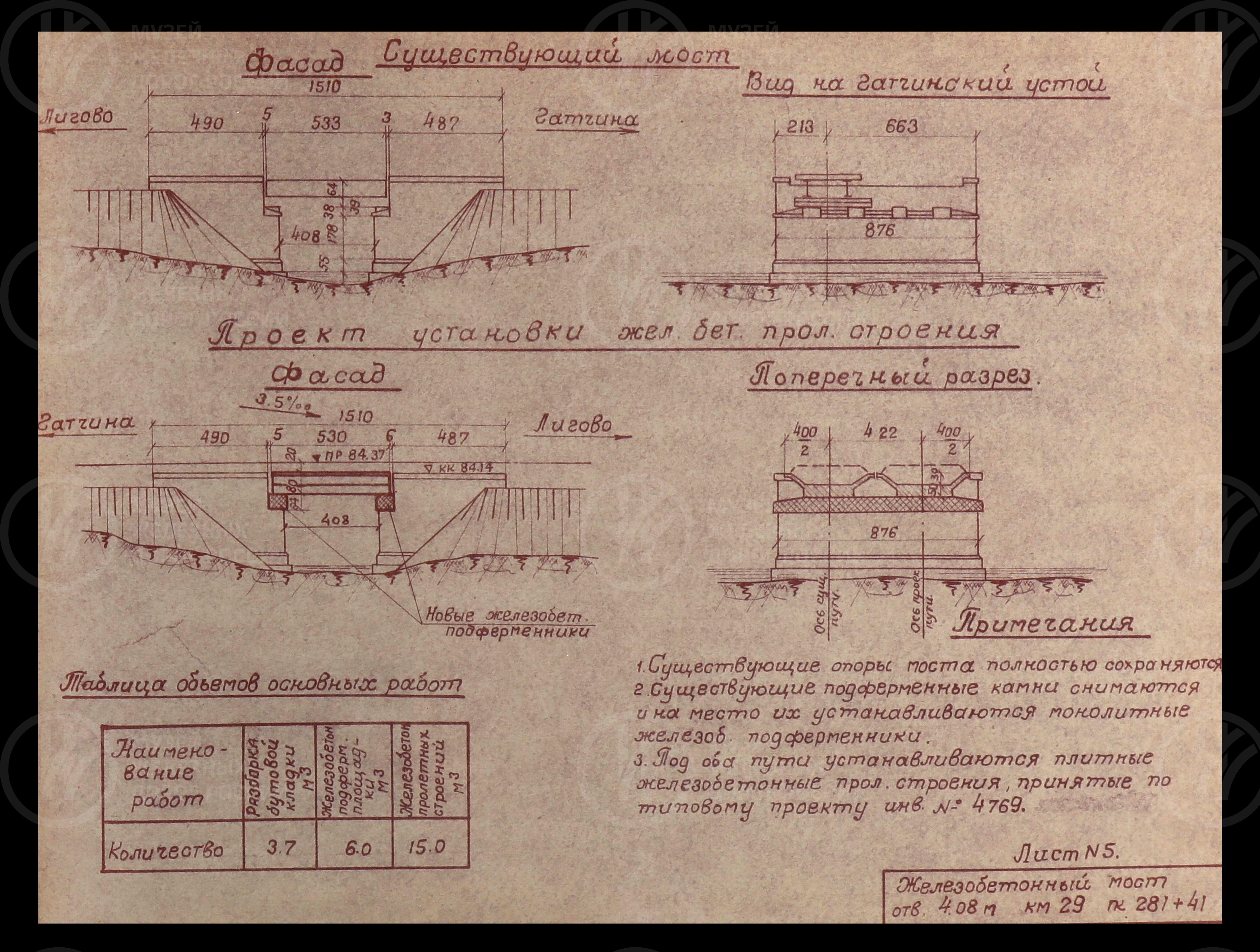 Проектное здание восстановления второго пути линии Лигово – Гатчина .1958 г., изображение 6