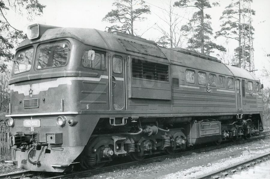 Тепловоз М62. Станция Шувалово. 1990 г.