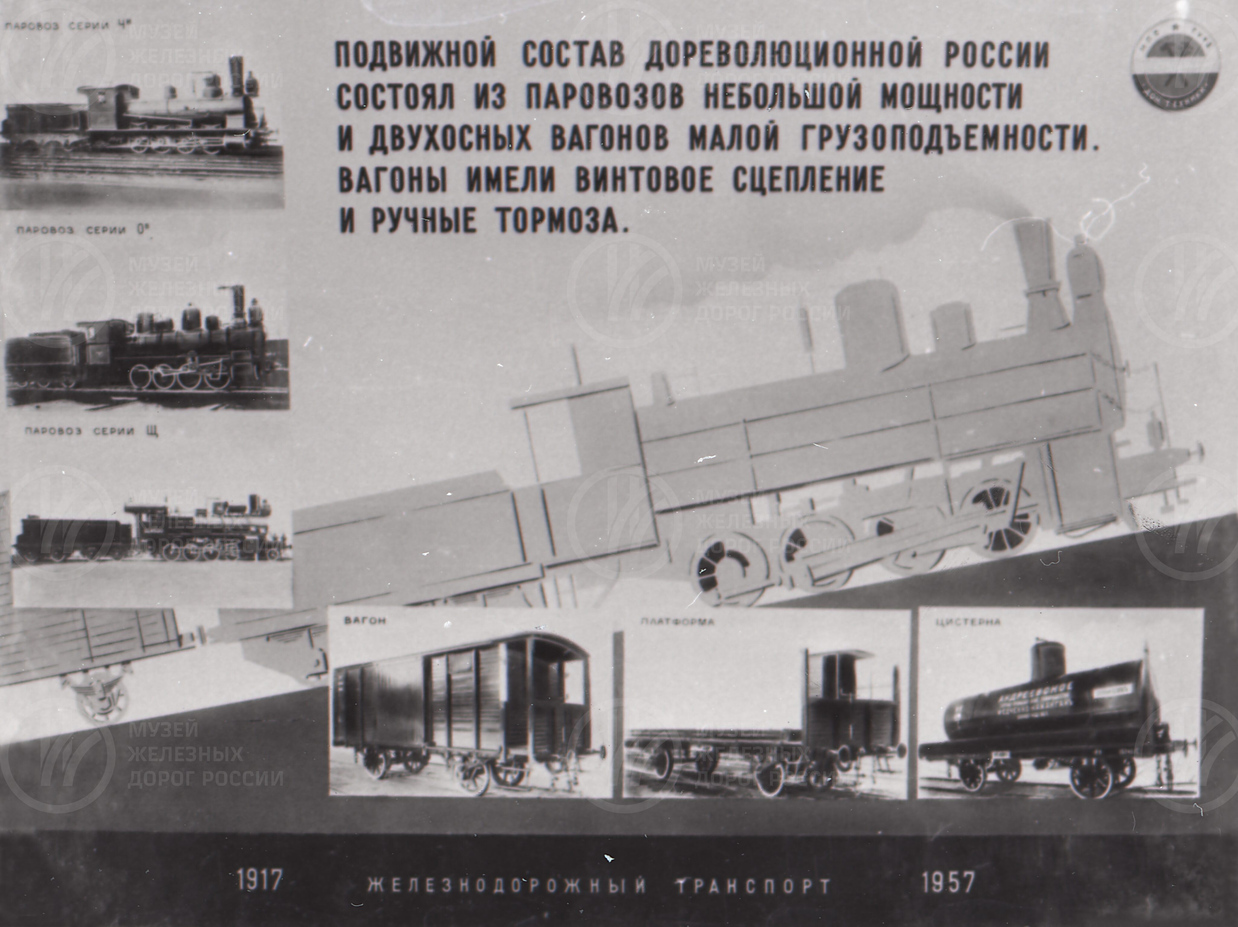Плакат «Подвижной состав дореволюционной России», изображение 1