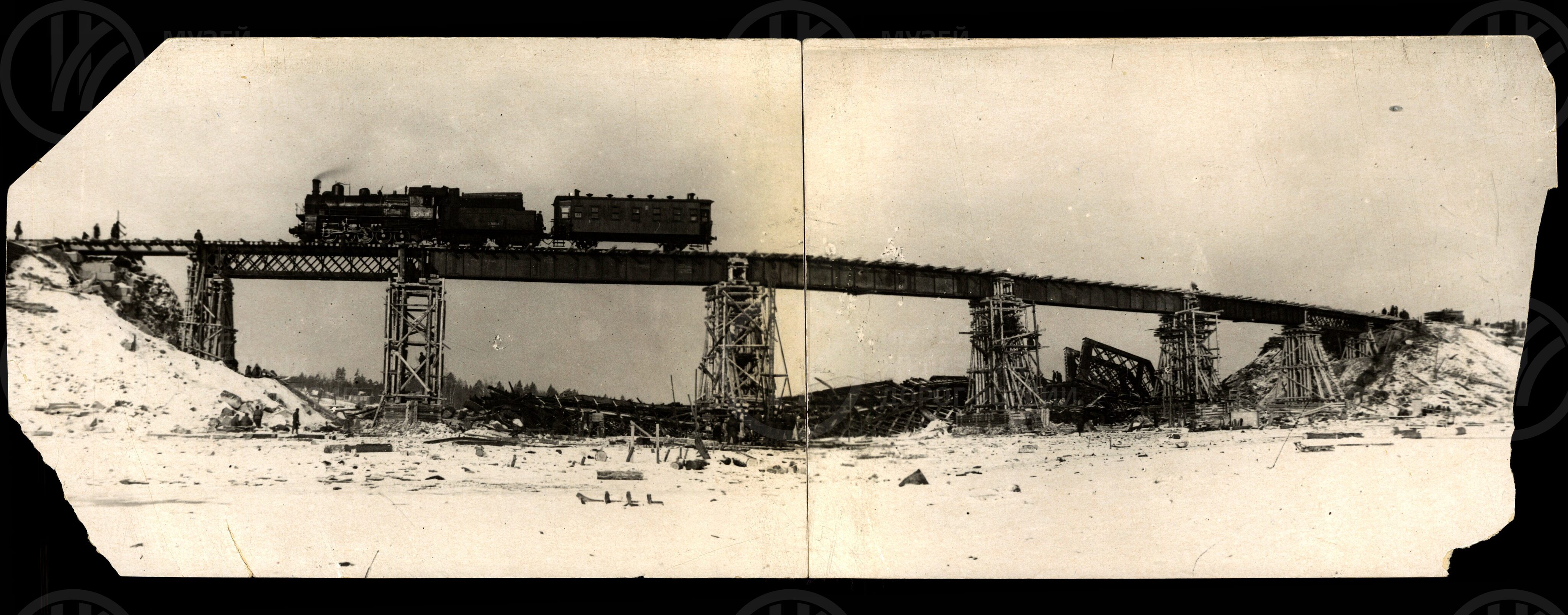 Мост через реку у Толмачево. 1944 г., изображение 1