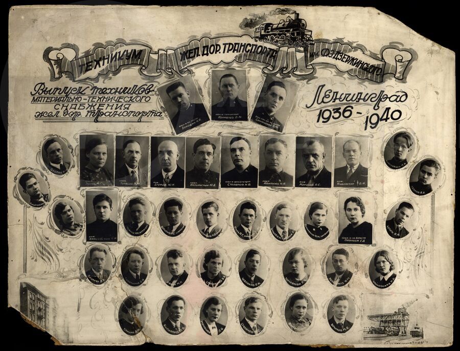 Выпускники  техникума имени Дзержинского.  1936–1940 гг.