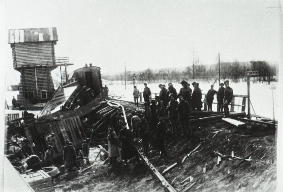 Разъезд Лижма. Мурманская железная дорога. 1919 г.