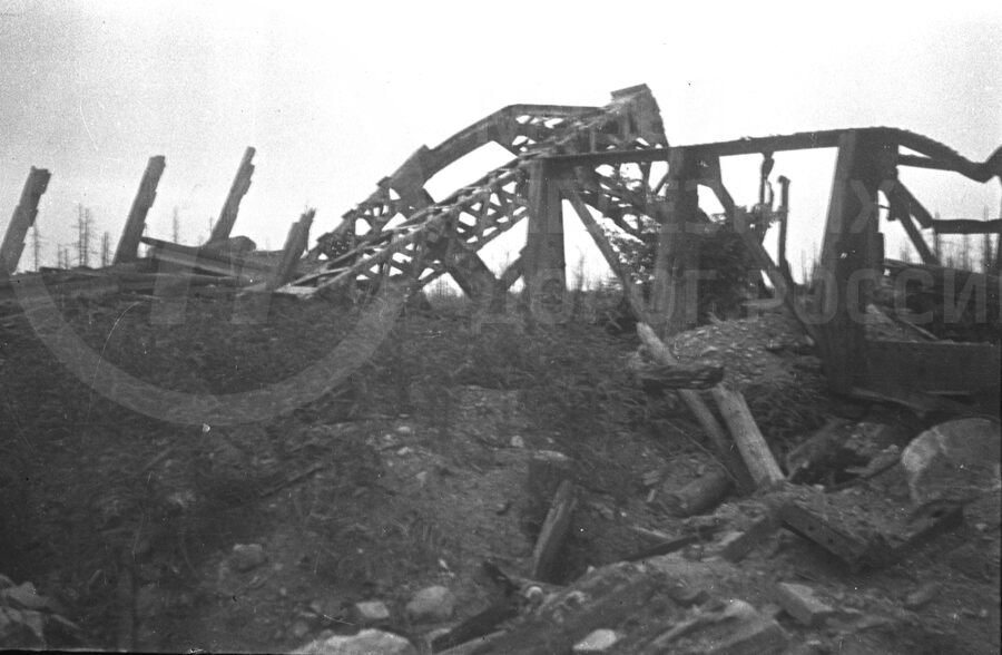 Разрушения на станции Старый Петергоф. 1944–1945 гг.