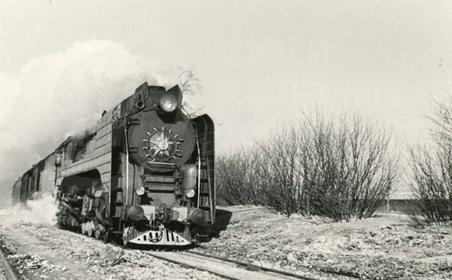 Паровоз «Победа» в пути.1955 г.