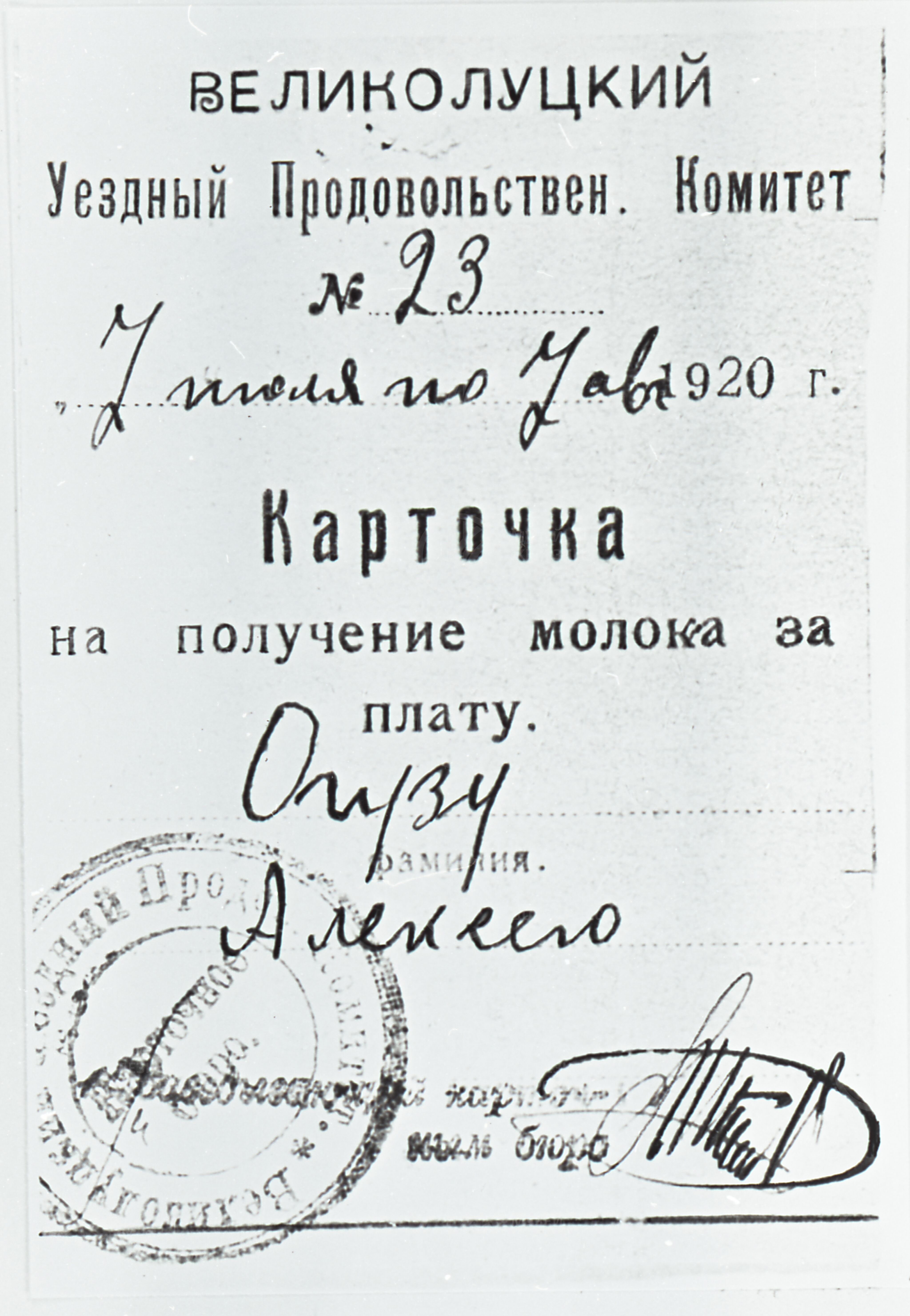 Продовольственные карточки. 1920 г., изображение 1