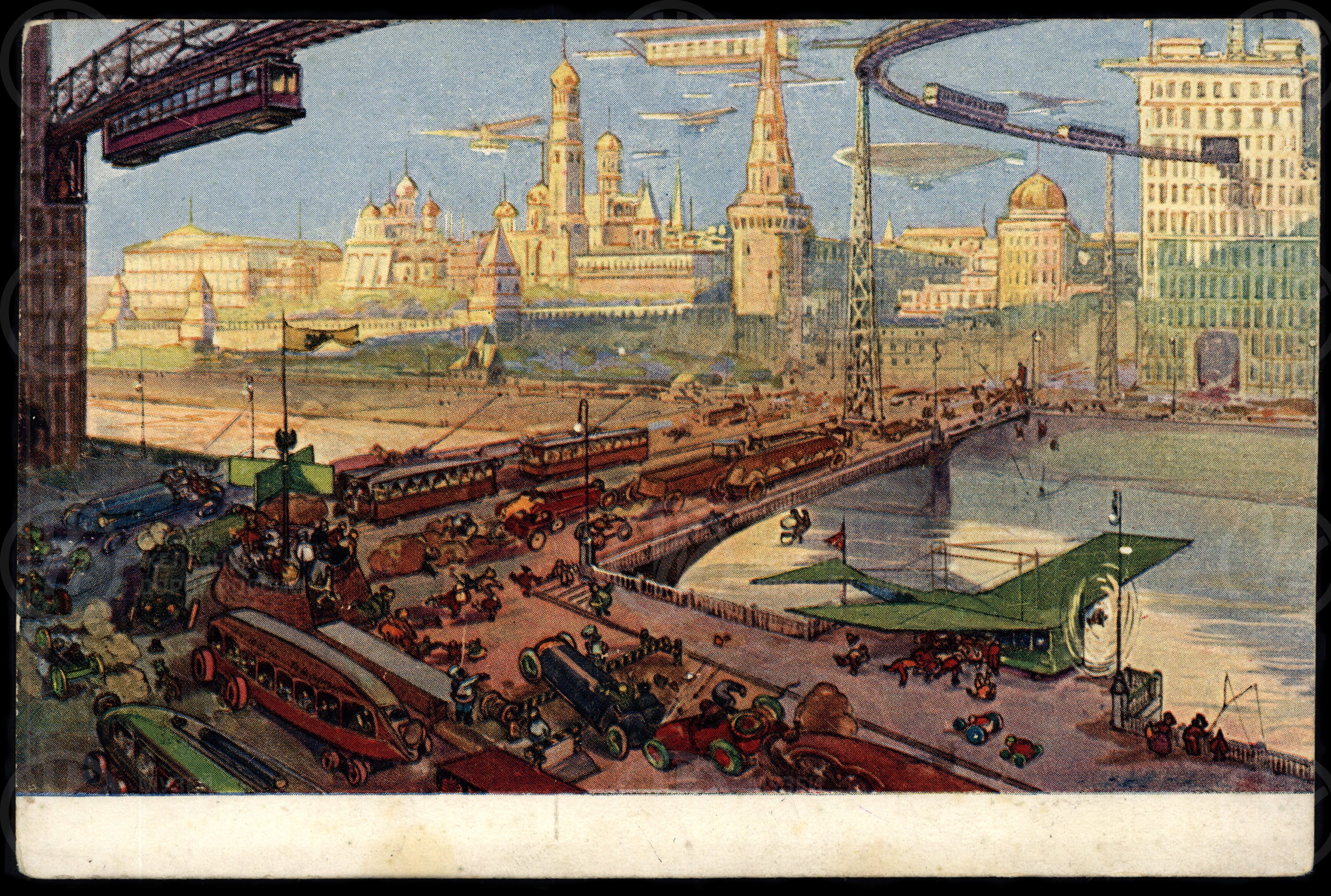 Почтовая карточка «Москва  будущего» №4. 1914 г., image 1