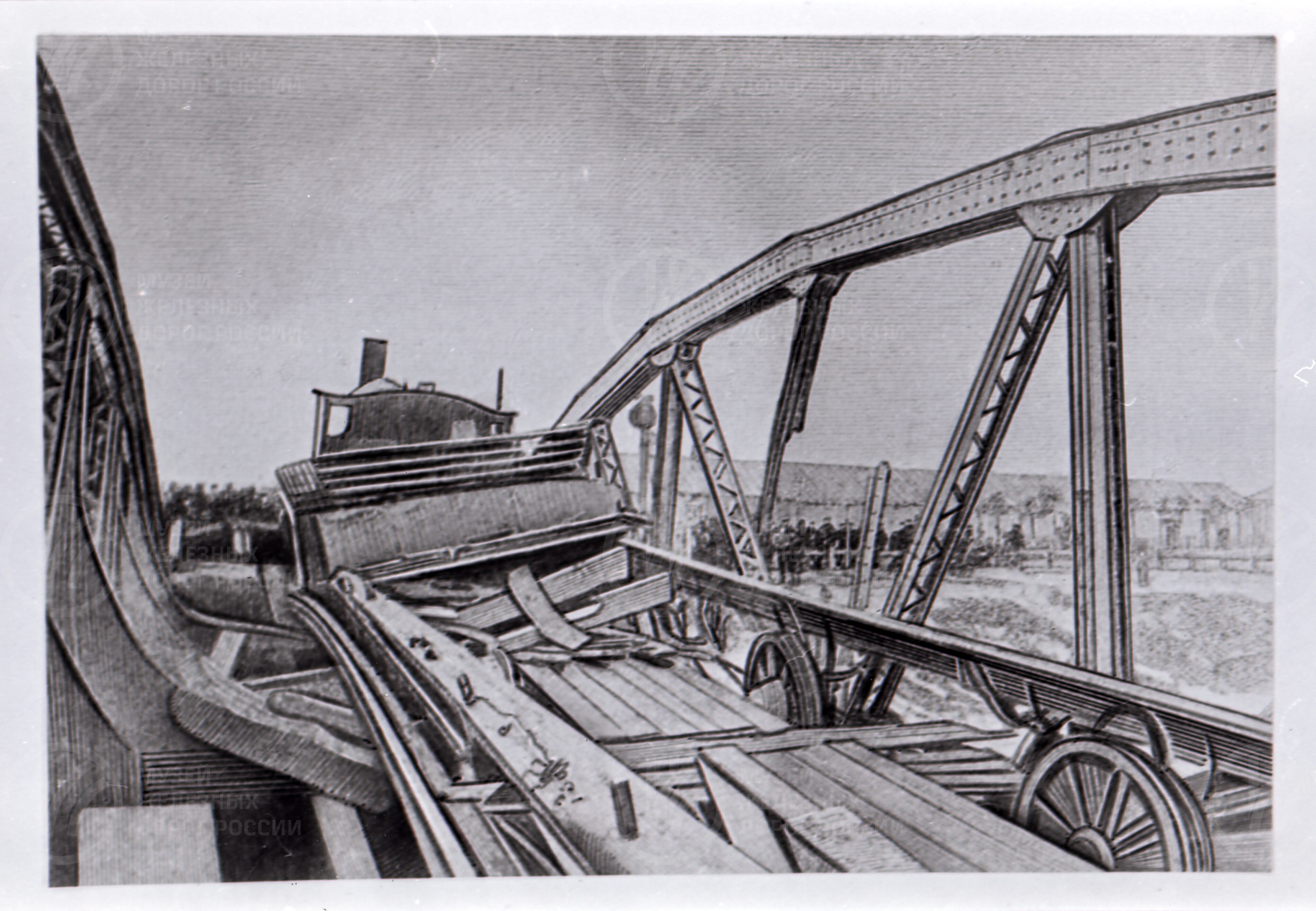 Крушение на мосту через Обводный канал. 1894 г., image 1