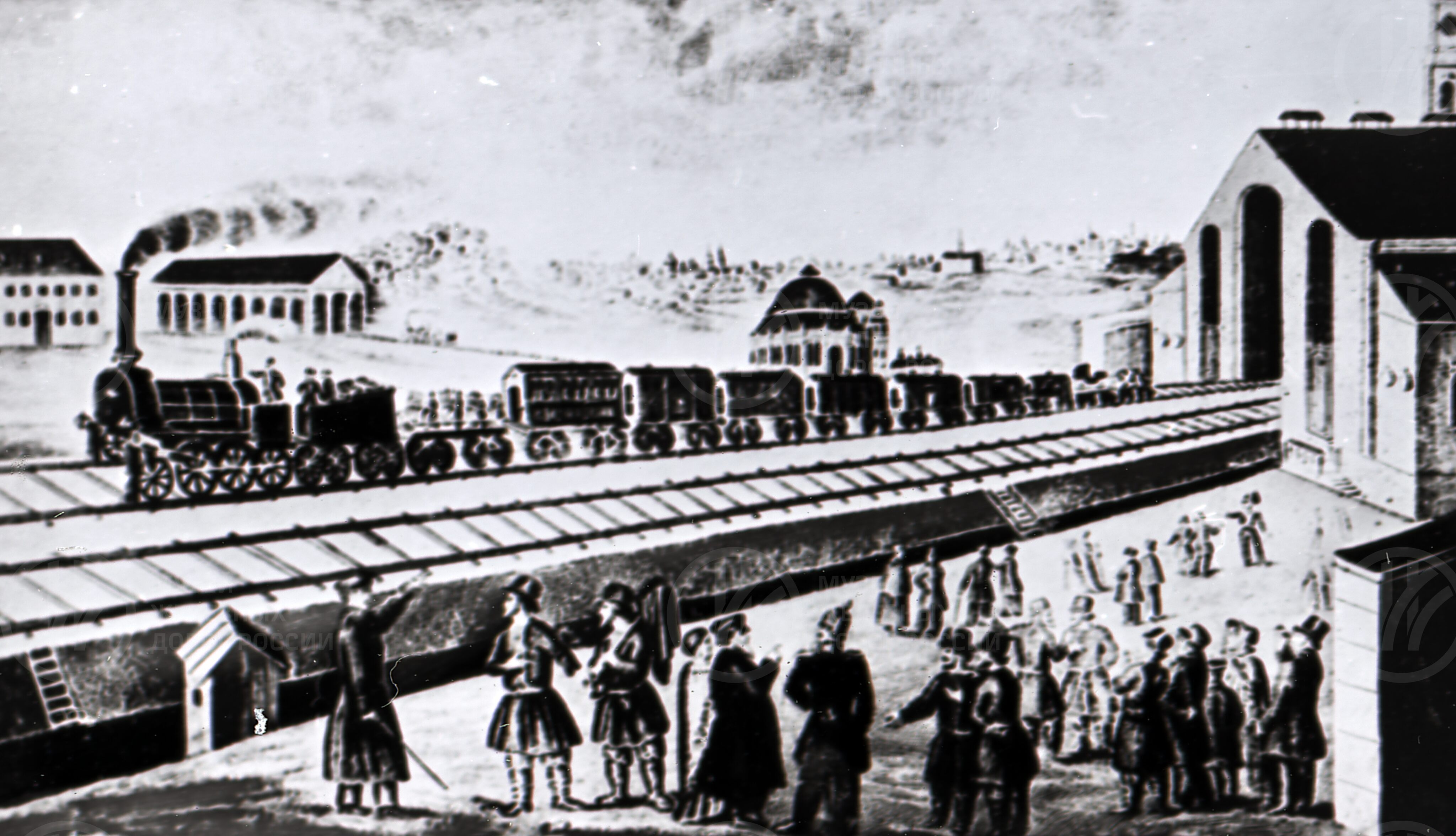 Лубок с расписанием Санкт-Петербургской железной дороги, image 1