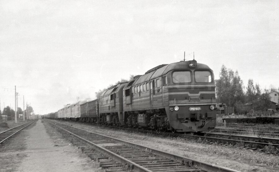 Тепловоз 2М62-0143 в депо. Станция Хвойная