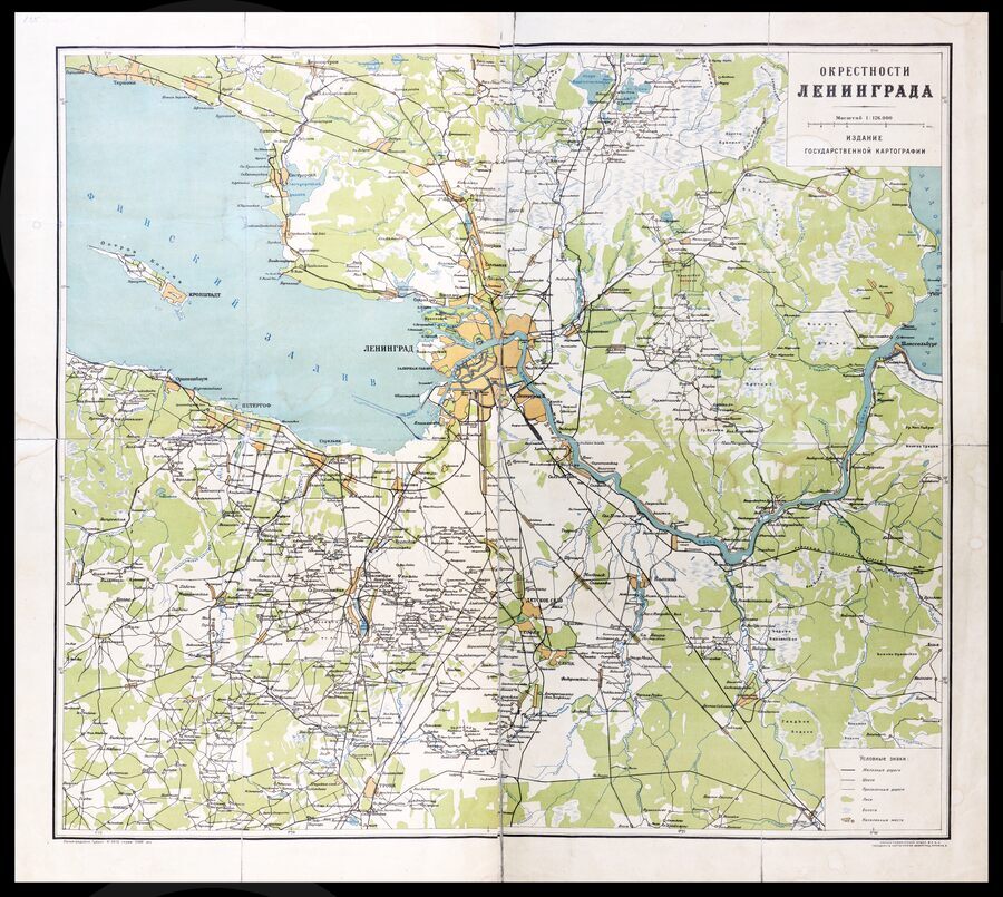 Карта окрестностей Ленинграда. 1920-е годы